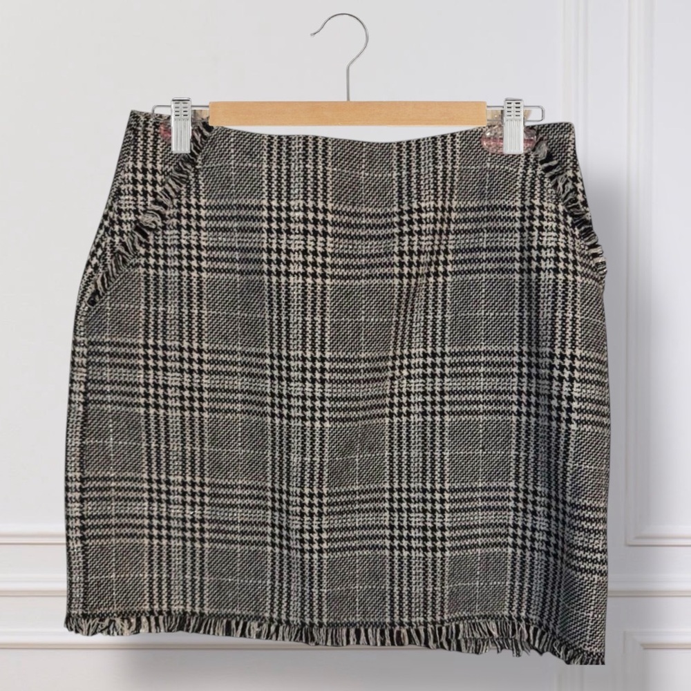🌺ICONE PAR SIMONS FRINGE PLAID SKIRT
